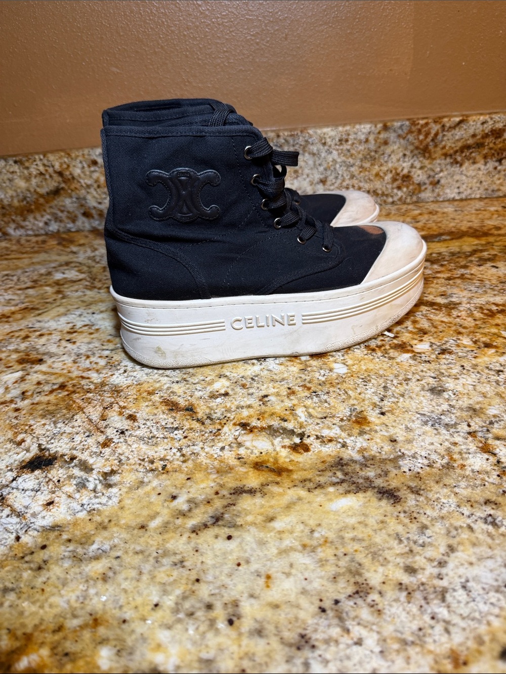 Celine Black Platform High-Top Sneakers